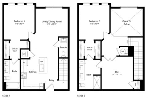 Floor plan for 3 beds, 2 baths, 1499 sqft